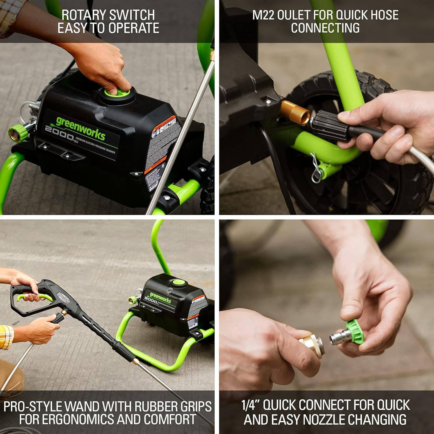 2000 PSI Electric Pressure Washer with 25FT Hose & 35FT Cord – Effortless Cle…