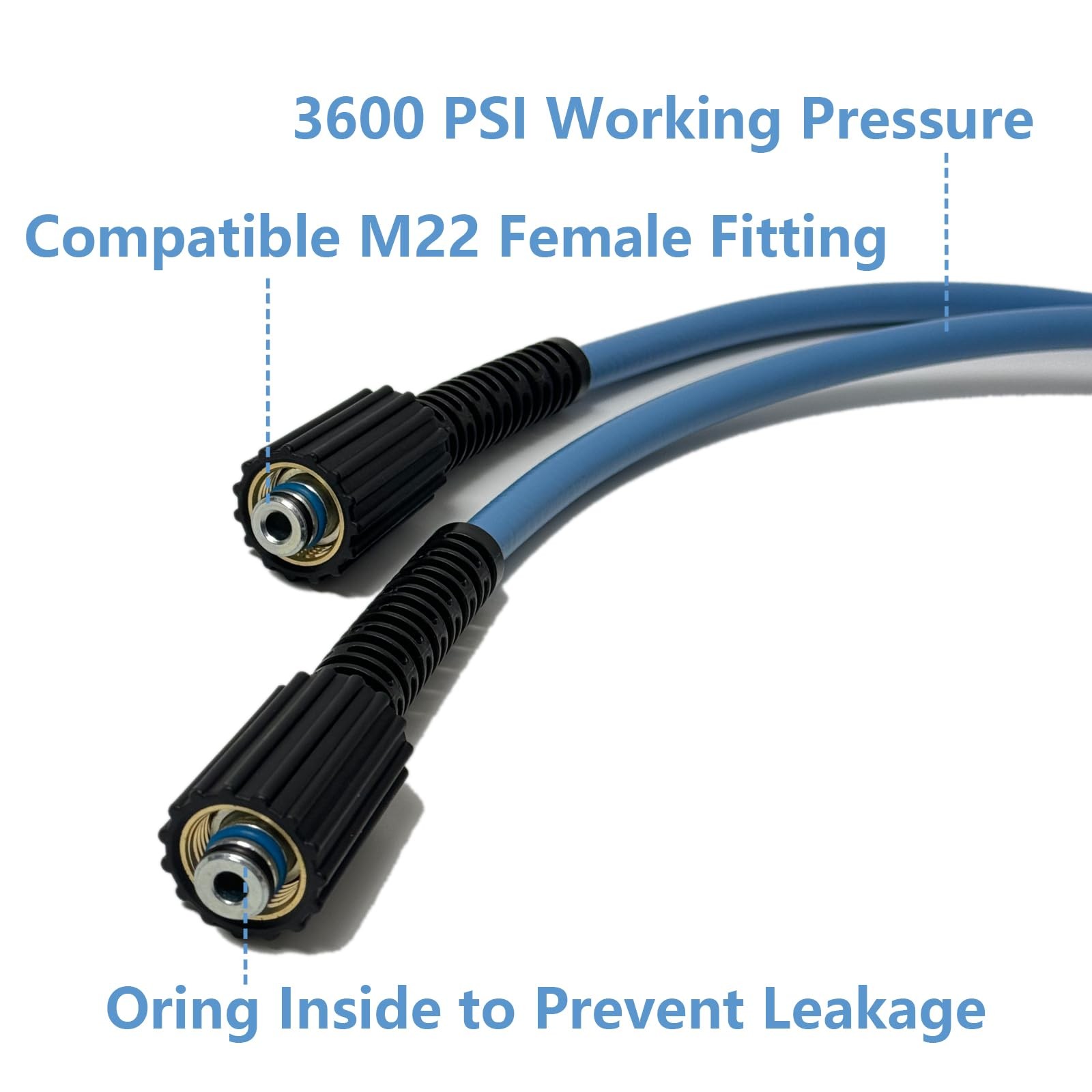 Manguera para Lavadora a Presión 25 Pies 3600 PSI M22 Azul Ryobi Greenworks