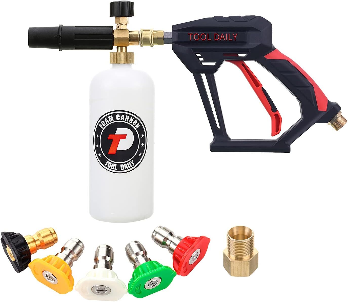 Pistola De Lavado A Presion Corta Con Canon De Espuma, Conector Rapido De 1/…