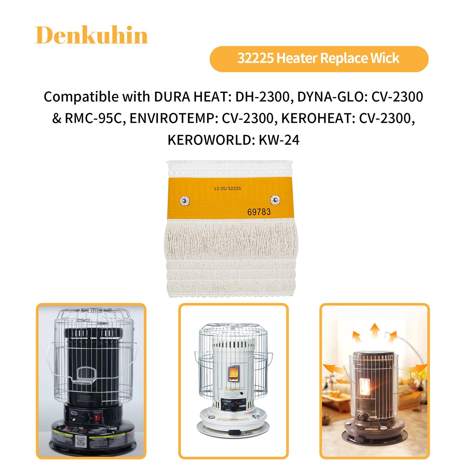 Denkuhin 32225 Kerosene Heater Wick Replacement for Kero World KW-24 (A-H),…