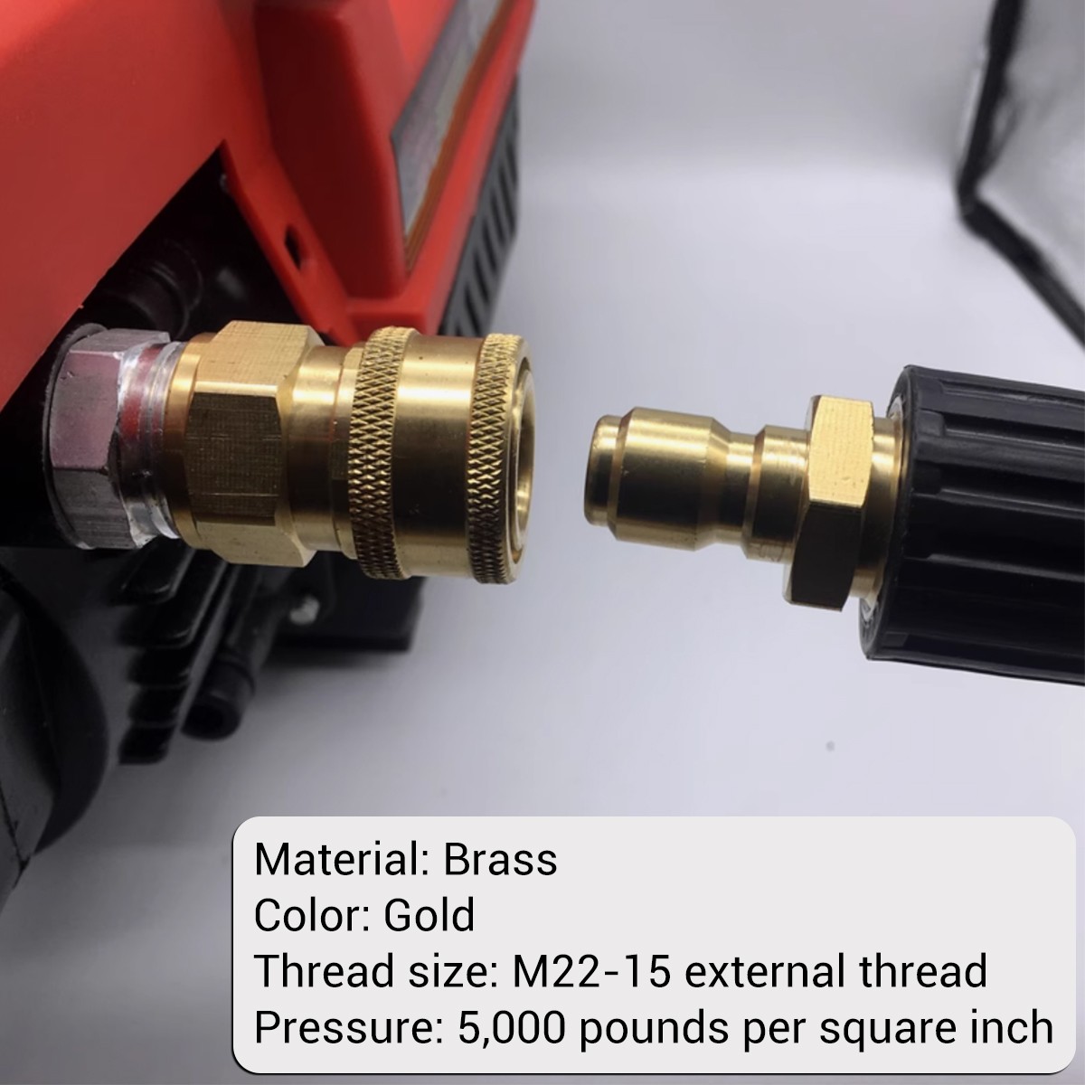 4pcs M22-15mm to 3/8in Pressure Washer Adapter Quick Connect Fitting Coupler