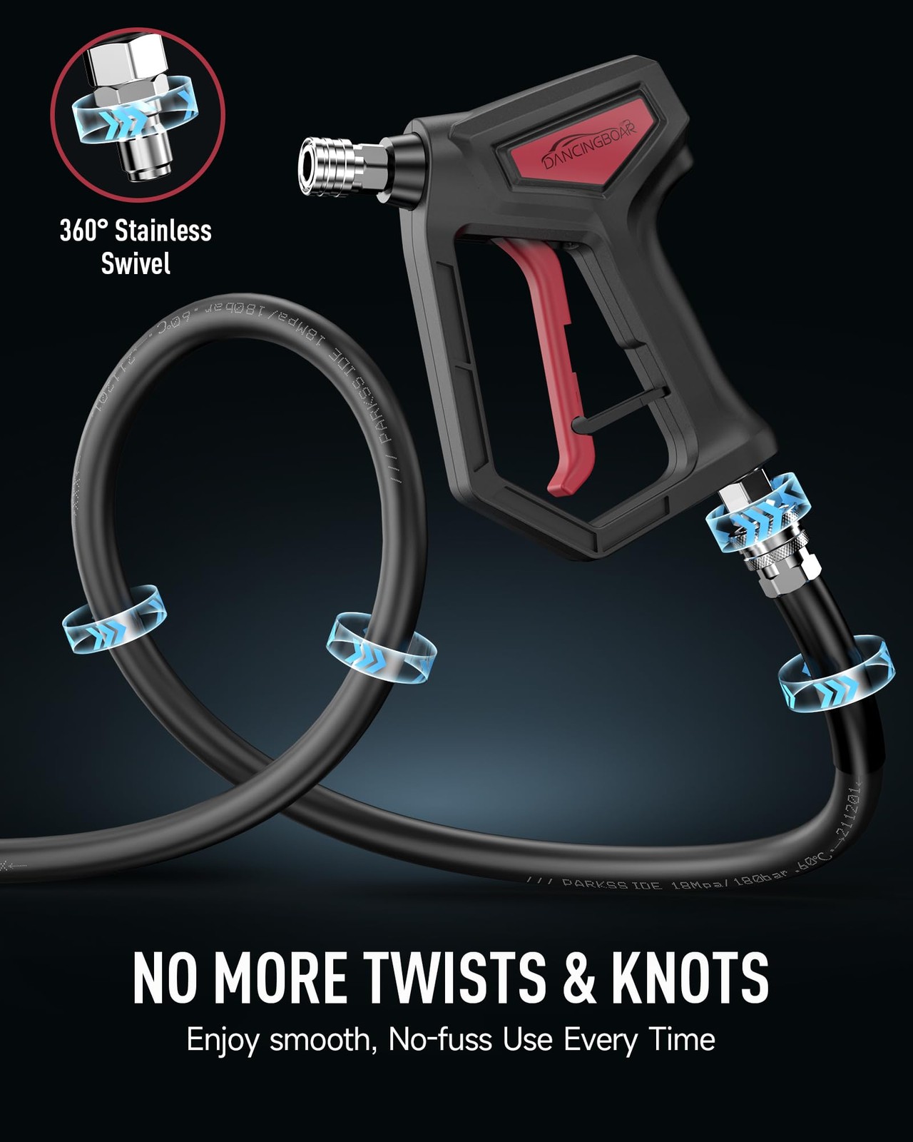 Stubby Pressure Washer Gun with Swivel, Power Washer Gun with 3/8 Plug and 1/…