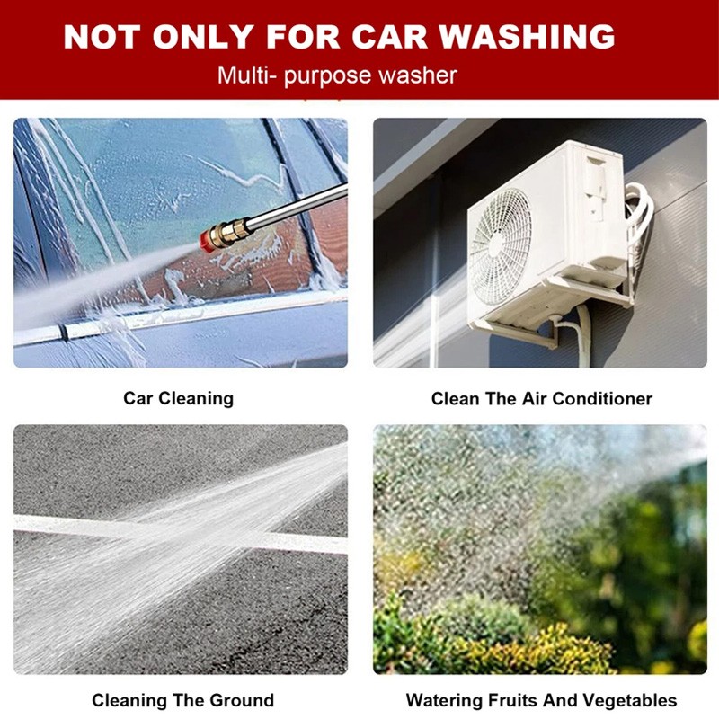 Electric Cordless High Pressure Water Spray Gun Car Washer Portable Cleaner Tool