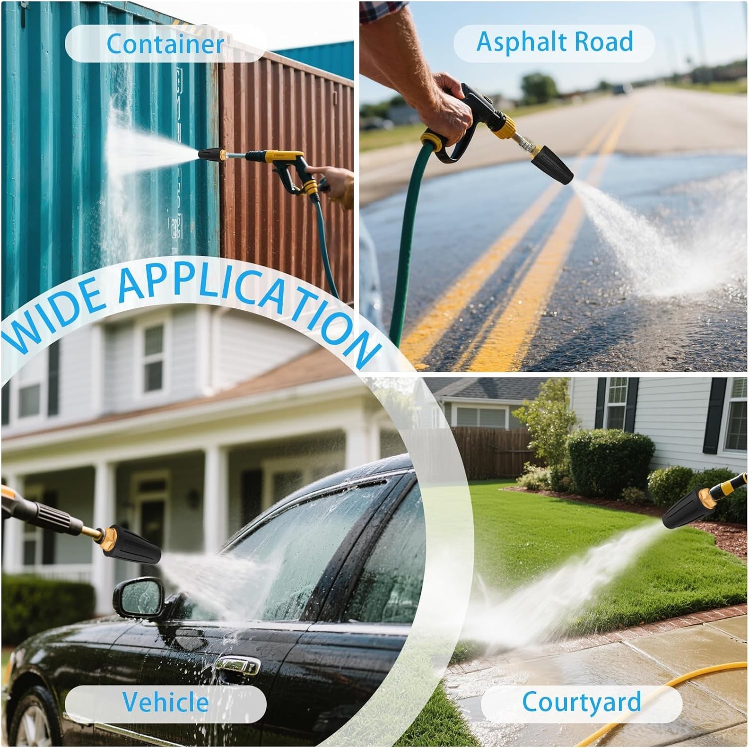 Durable Turbo Nozzle with 360° Rotation – Effortless Cleaning Up to 4000 PSI