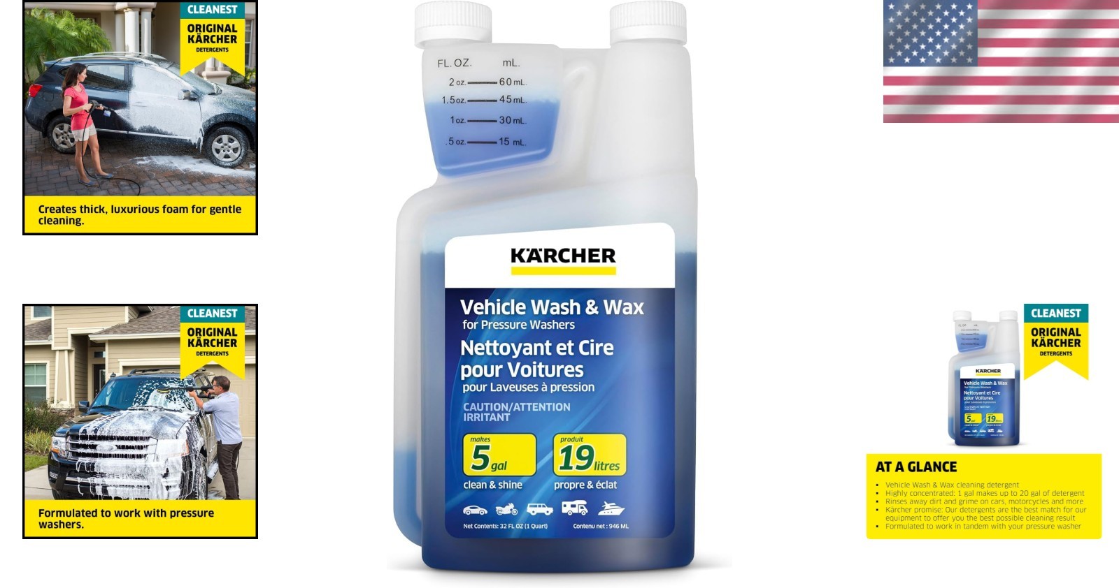 Eco-Friendly Kärcher Pressure Washer Detergent – Makes 5 Gallons, Fresh Scent