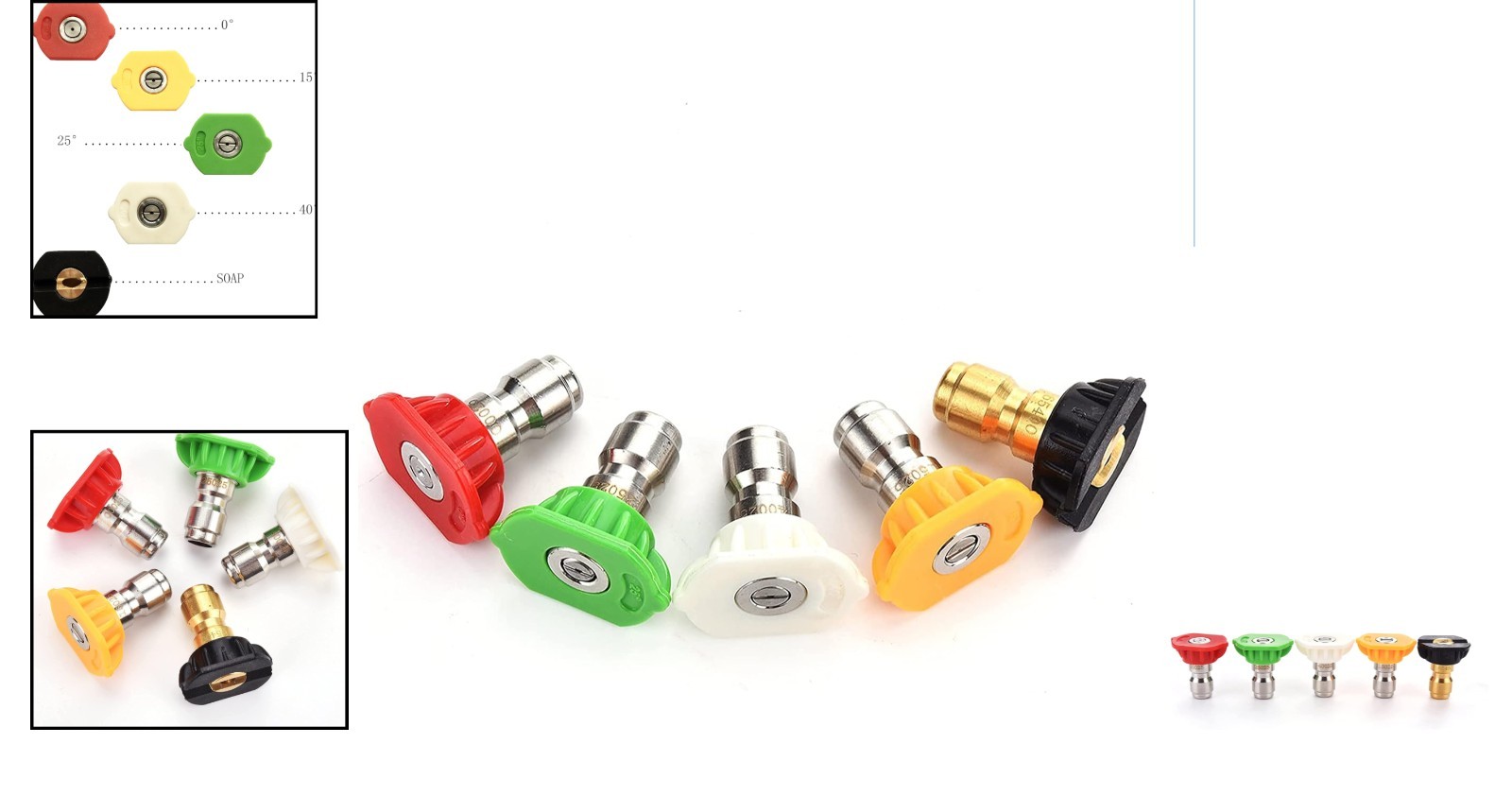 Versatile 5-Pack Pressure Washer Spray Nozzle Tips – 4000 PSI, Multiple Angles