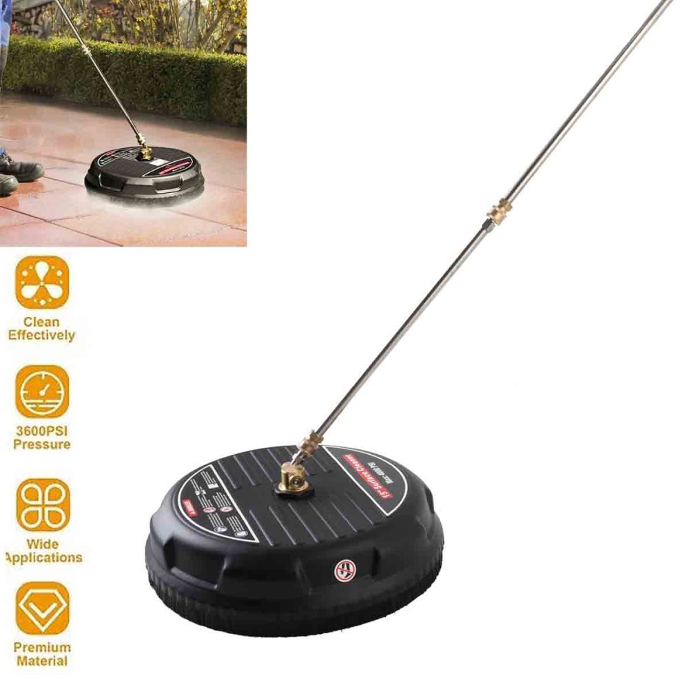 15″ Pressure Washer Surface Cleaner with 2 Extension Wand 4000PSI Pressure 1/4in