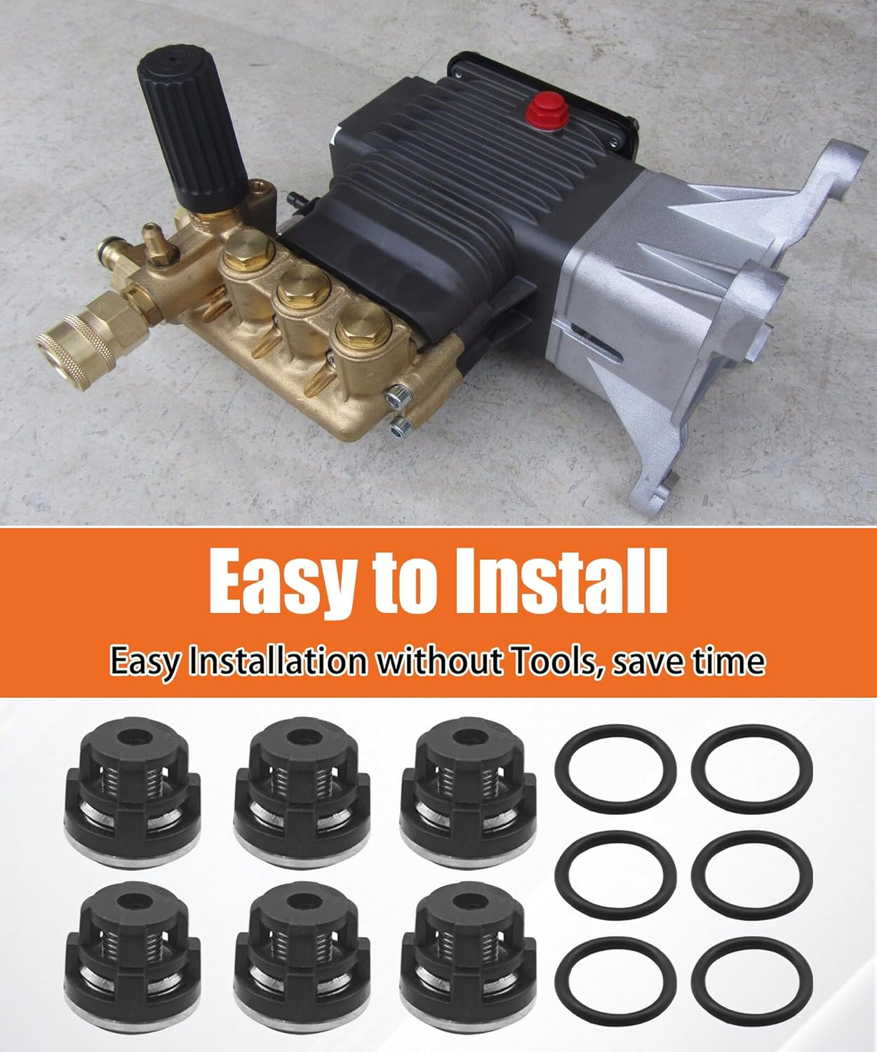 6-Pack Pressure Washer Pump Check Valves Kit with O-Rings Fits for Annovi Reverb
