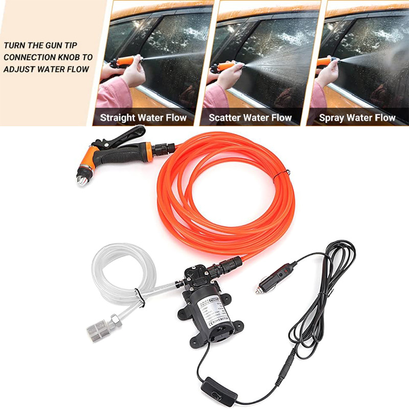 12V 130PSI Pressure Washer For Car Portable Power Washer Self-Priming Wash Pump