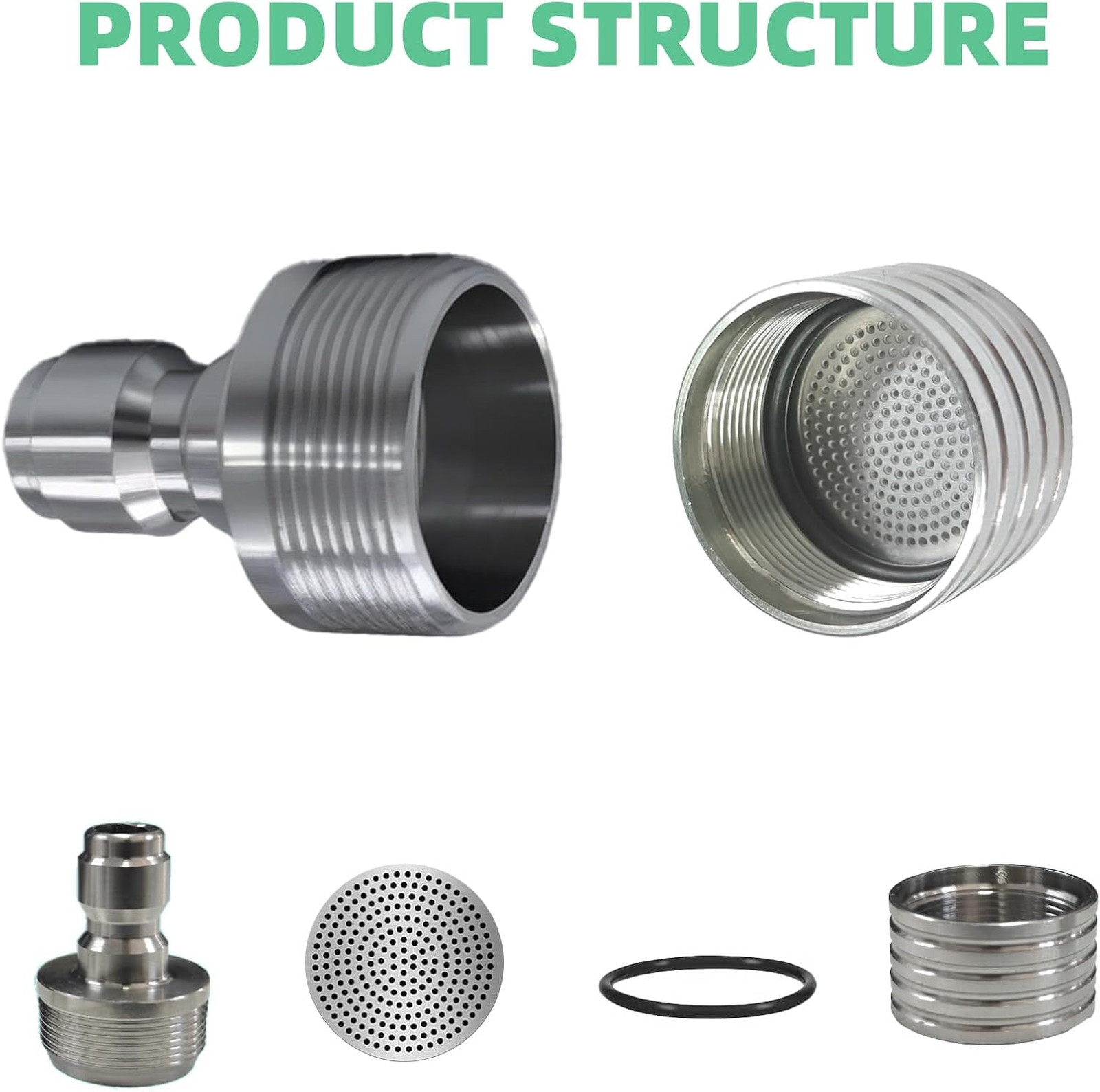 Stainless Steel Pressure Washer Nozzle Tips 0.3mm 0.4mm 0.5mm Quick Connect