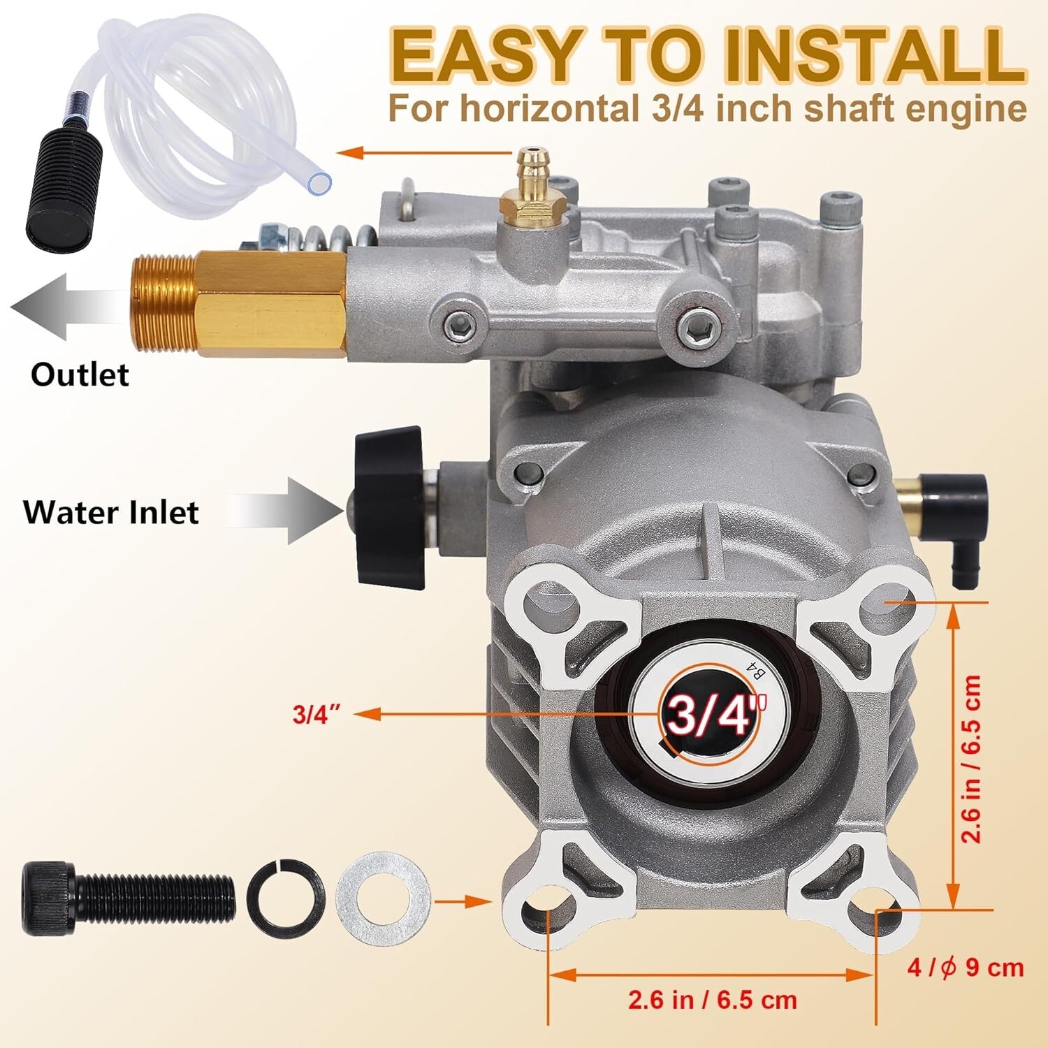 Pressure Washer Pump 3400 PSI for Honda GC160 GC190 GC135 GX140 GX160