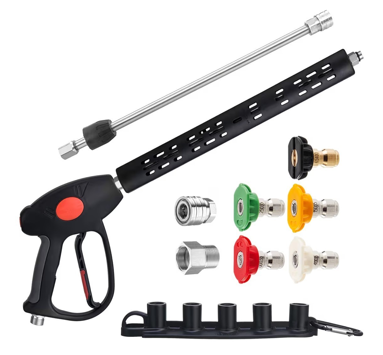 Pressure Washer Gun 40″ Wand M22 14mm/15mm 4000 PSI 5 Nozzle Tips Kit