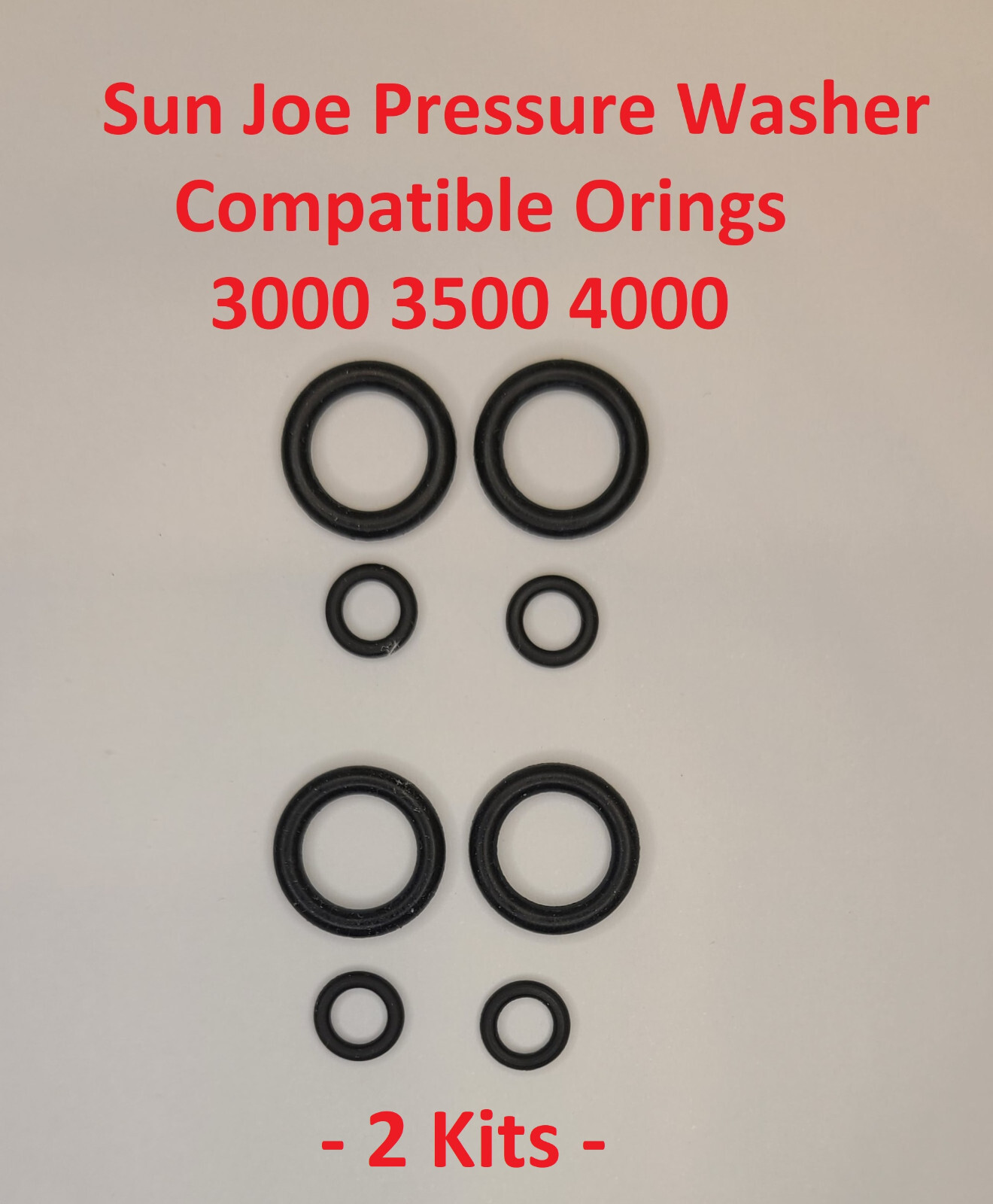 Sun Joe – 2 kits – Pressure Washer Compatible Orings for 3000 3500 4000