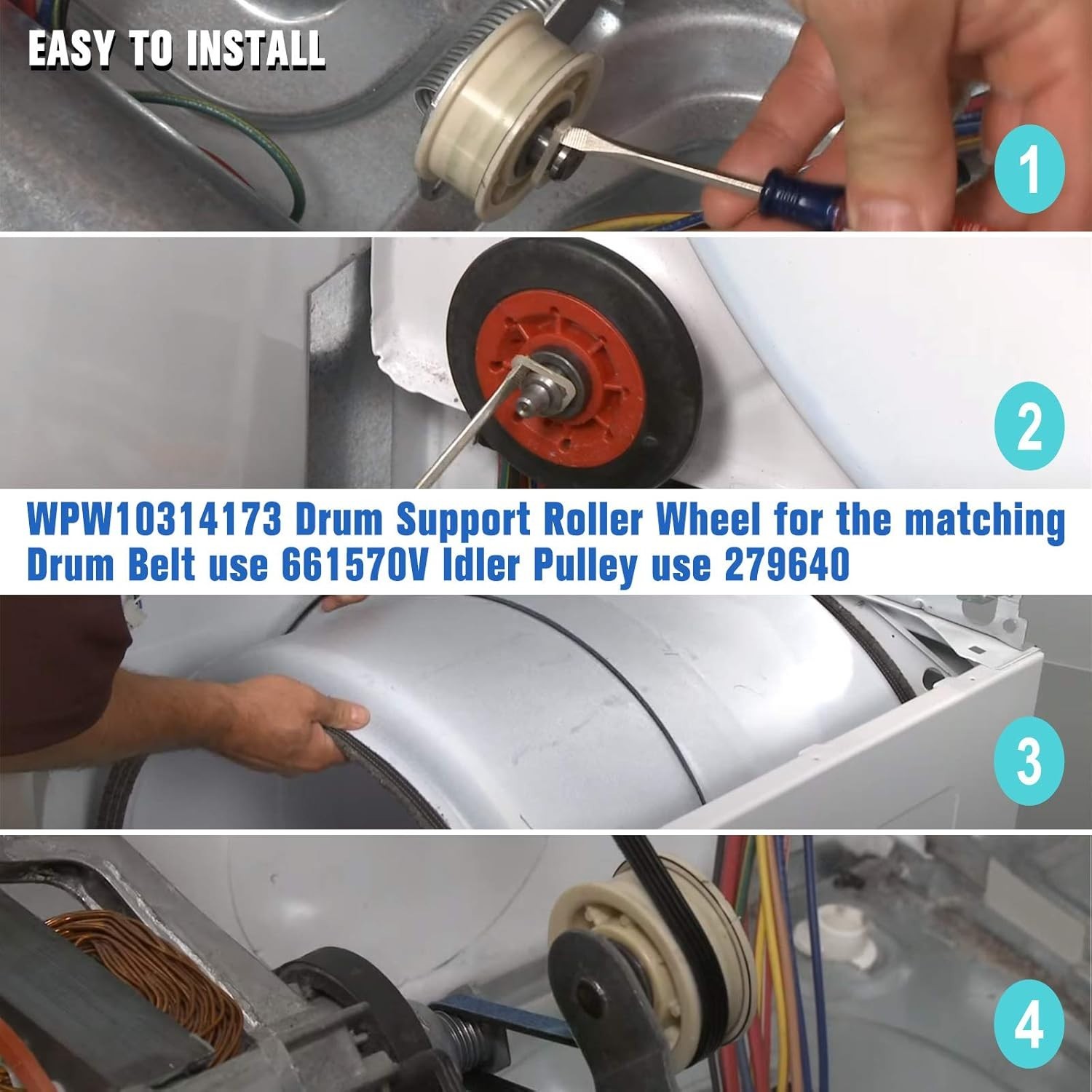 Dryer Maintenance Kit with Drum Roller & Belt