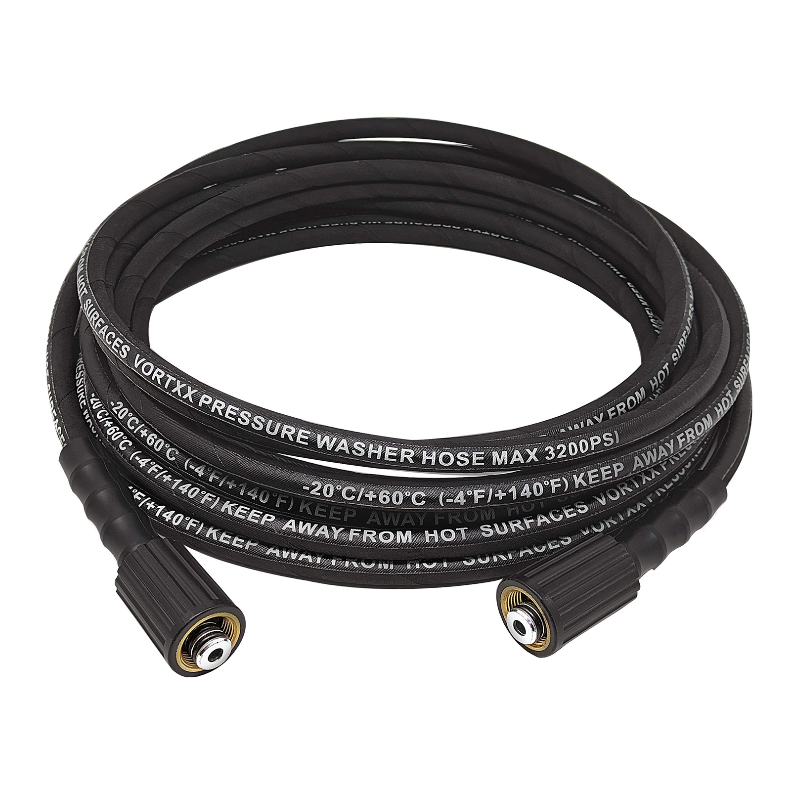 Heavy Duty 1/4″ x 30′ Universal Pressure Washer HoseM22-14mm 3200 PSI Steel W…