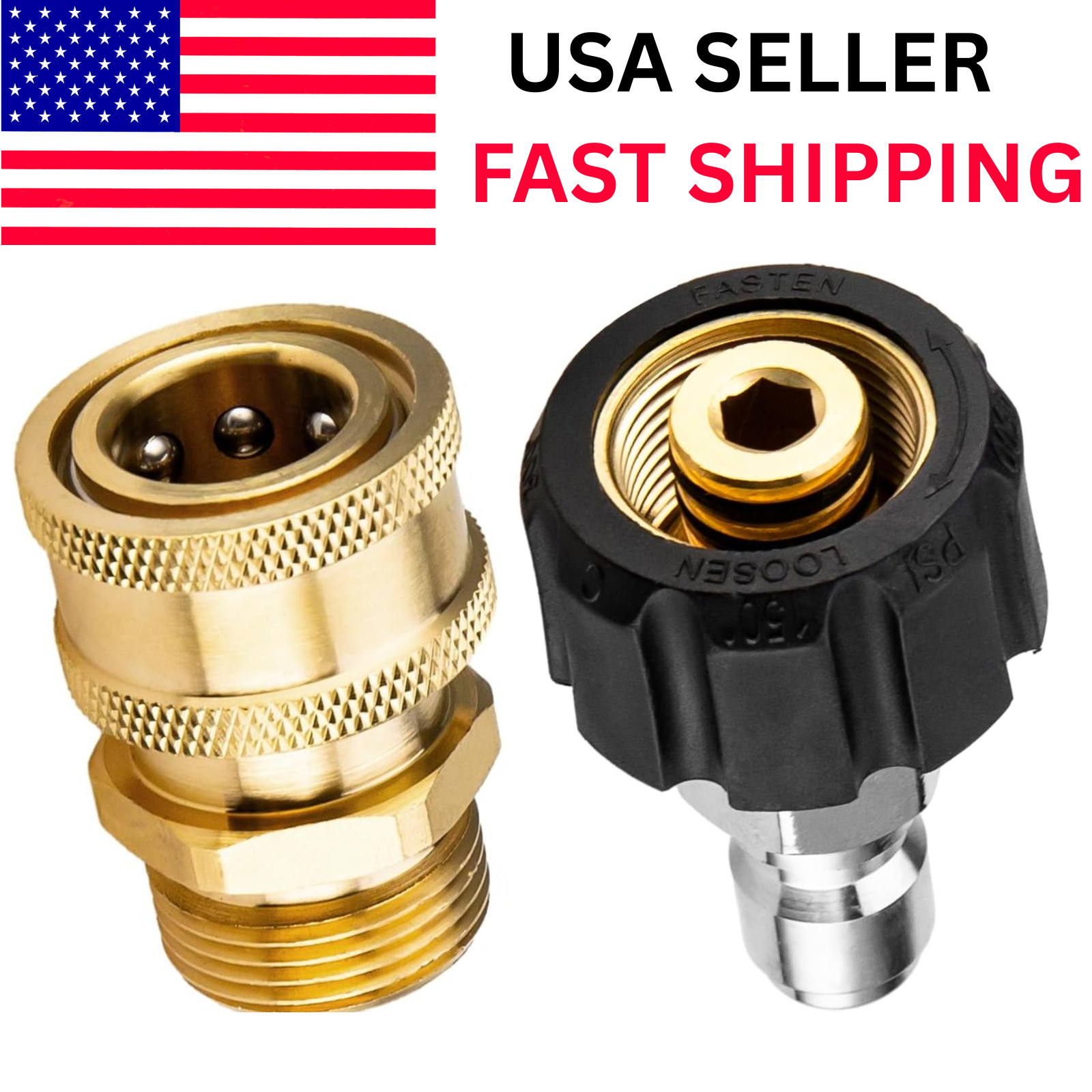 Pressure Washer Hose Adapter Set M22 to 3/8 Quick Connect For Power Washer Hose