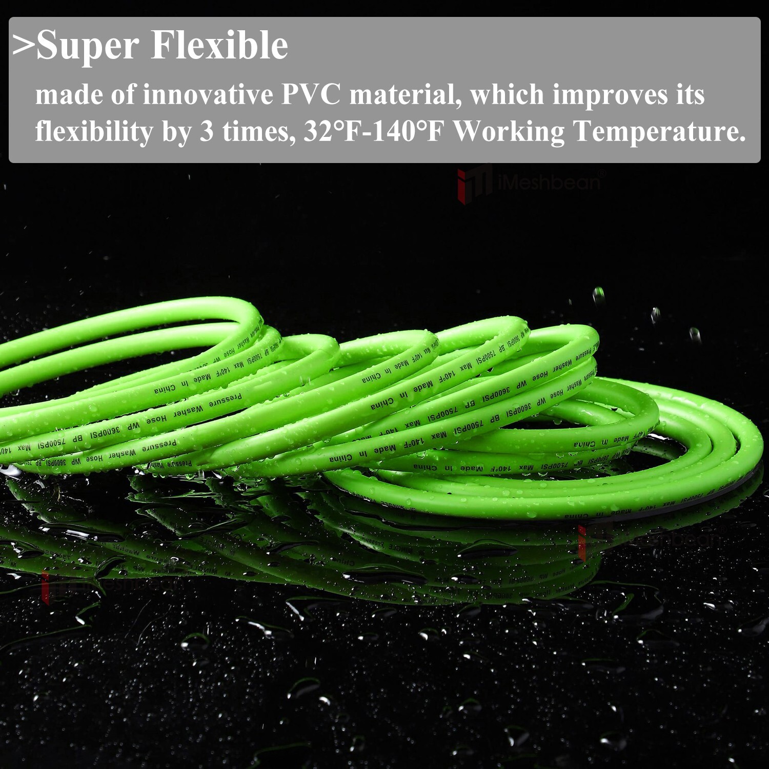 50FT 3600PSI Replacement High Pressure Power Washer Hose-3/8″ Swivel QC Flexible