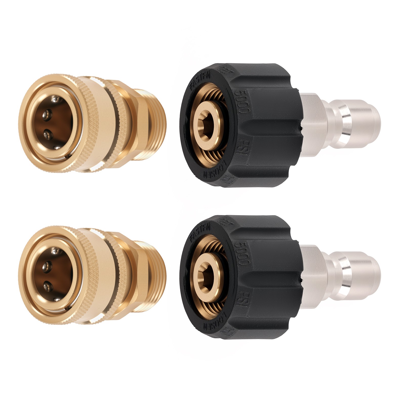 Pressure Washer Adapter M22 14mm Swivel to 3/8” Quick Connect 5000PSI Brass