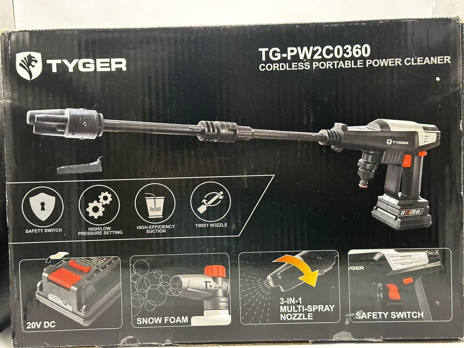 TYGER 20V Battery Powered Cordless Portable Power Cleaner Pressure Washer