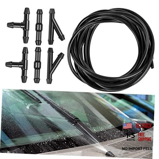 Windshield Washer Hose Kit, 3 Meter Washer Fluid Hose with 6 Pcs Hose T1