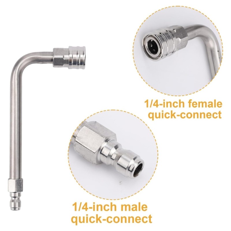 3pcs Stainless Steel High Pressure Washer Wands 30 90 120 Degrees Angles
