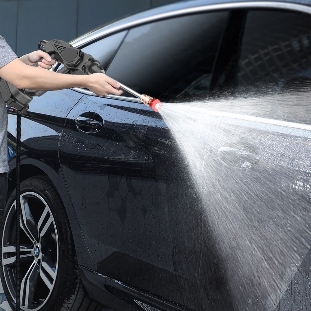 30Bar 21V Cordless Car Washer Rechargeable High Pressure Car Water Gun 300W