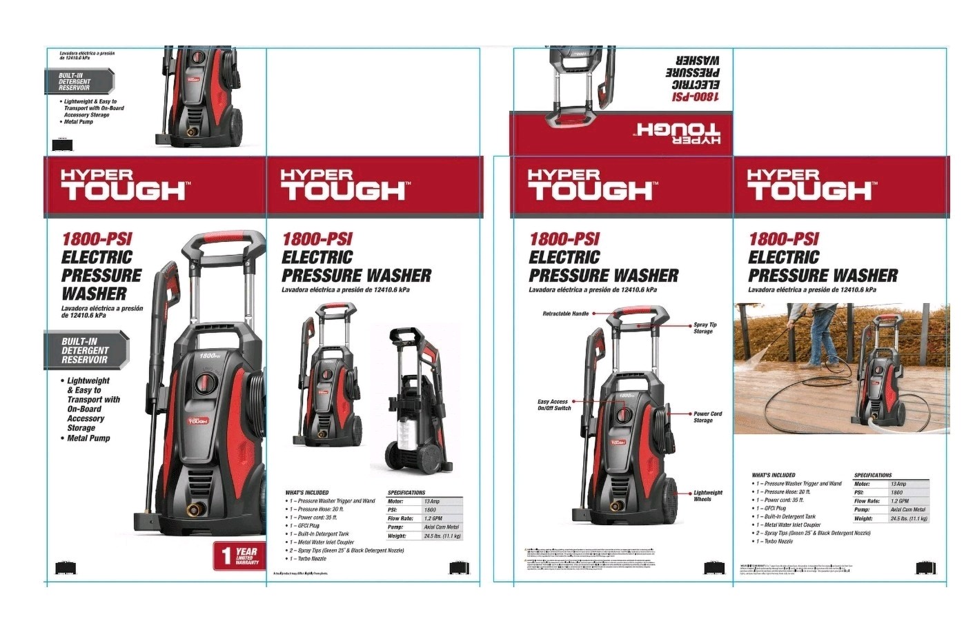 Hyper Tough Brand Electric Pressure Washer 1800PSI
