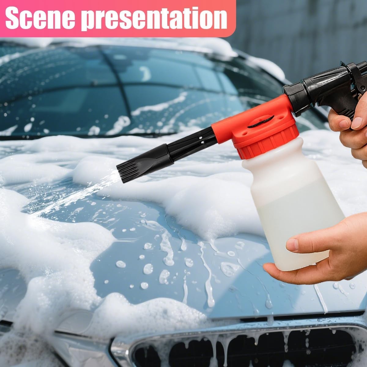 Car Wash Foam Gun Adjustable Foam Cannon for Hose 6 Level Soap Sprayer Garden