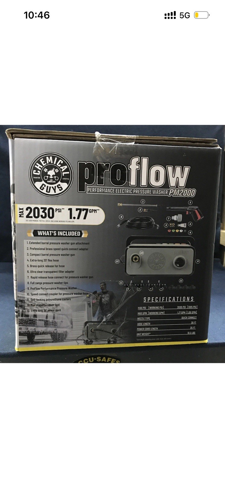Chemical Guys ProFlow PM2000 2030 PSI 1.77 GPM Compact w/ Gun Hose EQP408