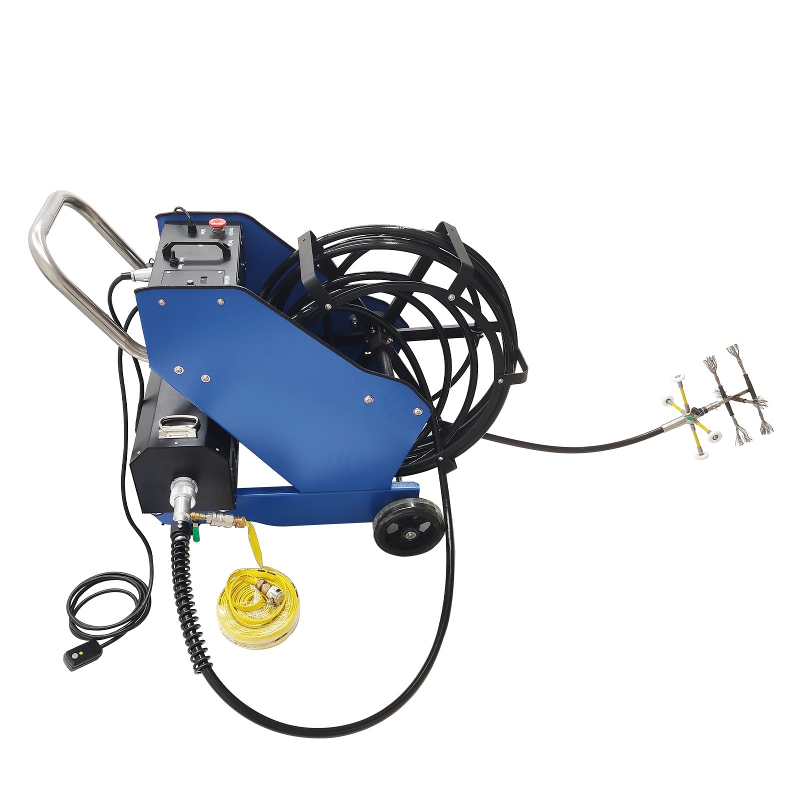 220V Commercial Kitchen Oil Fume Duct Cleaning Machine 6 Brushes suit 100-800mm