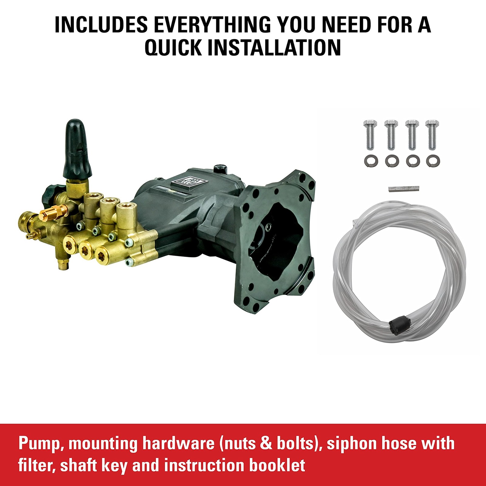 AAA 90034 Horizontal Triplex Plunger Replacement Pressure Washer Pump Kit, 44…