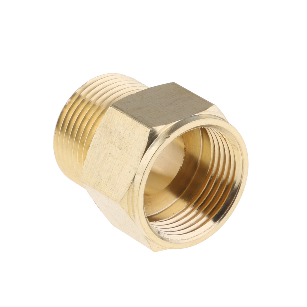 GOLD PRESSURE WASHER SCREW HOSE CONNECTOR FITTING ADAPTER 22MM x22MM