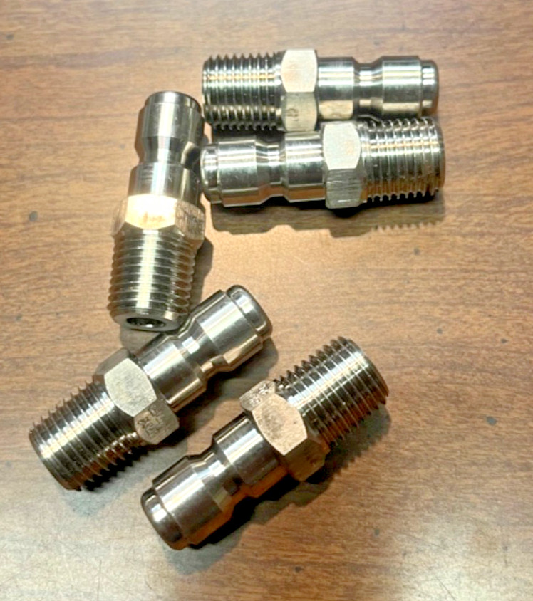 1/2″ Quick Connect Stainless Steel Pressure Washer Hose Adapt Plugs (5 Pack) NPT