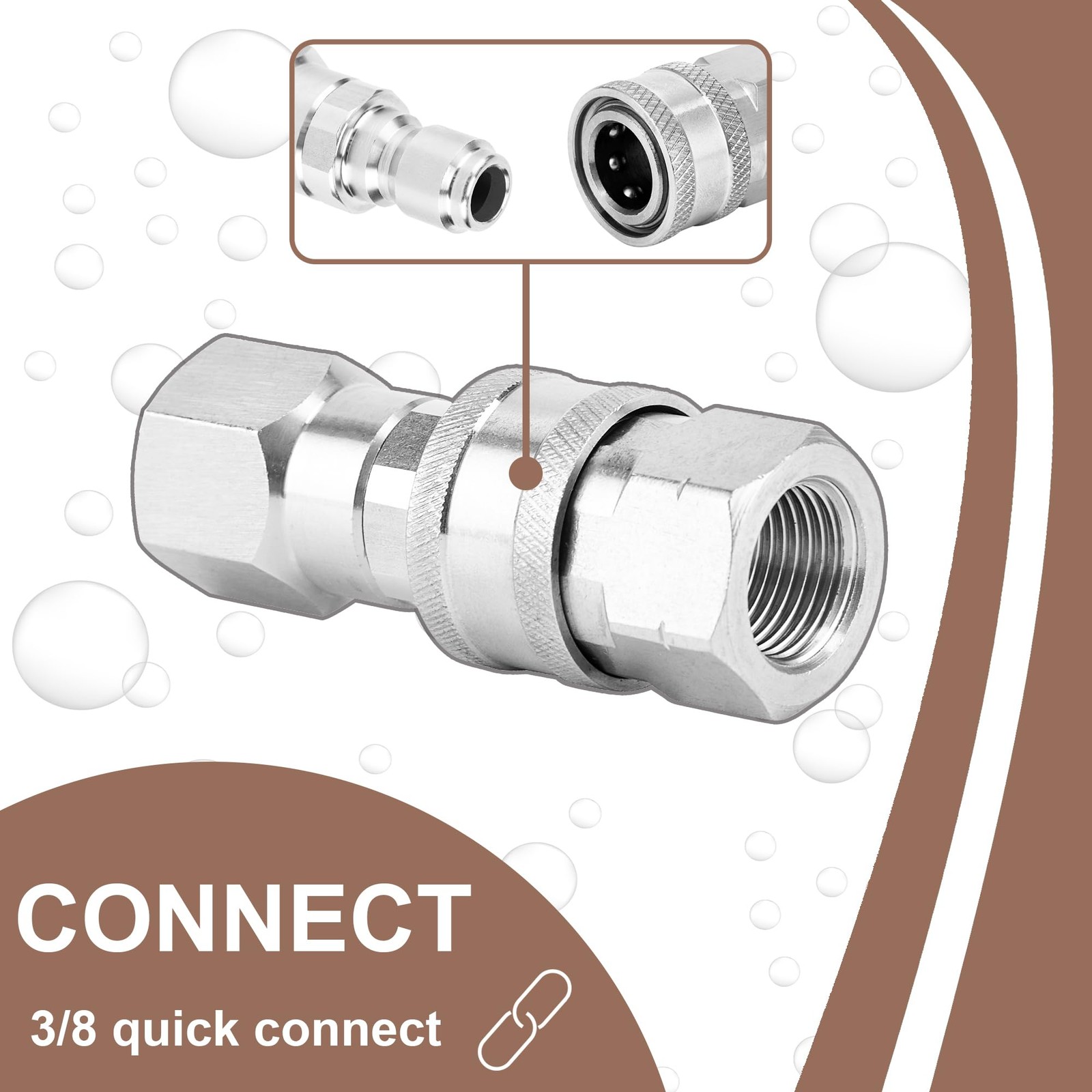 3/8 Inch Quick Connect Fittings Pressure Washer Swivel Connector NPT Female