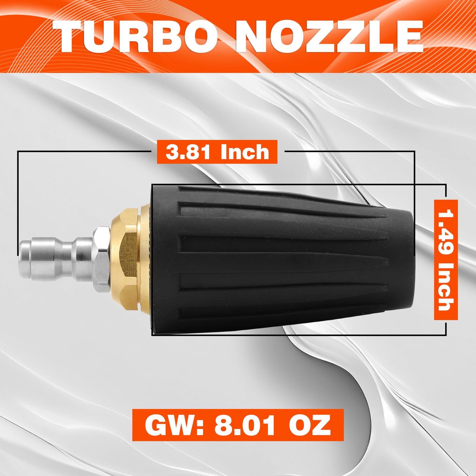 Quick Connect Turbo Nozzle Universal Cold Water Pressure Washers 2500 PSI