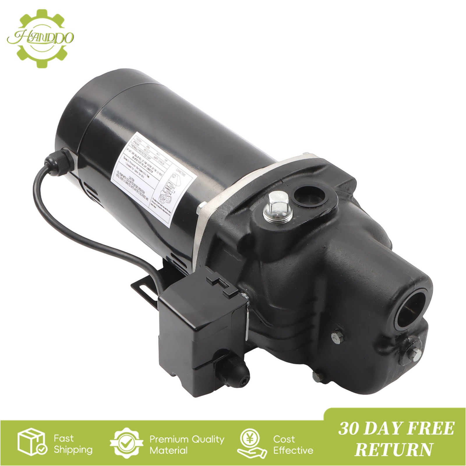 SWS100 Cast Iron Shallow Well Jet Pump 510 Gallons Per Hour 1HP 3480RPM 115/230V