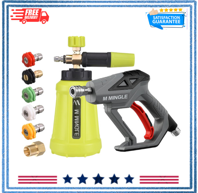 High Pressure Washer Gun Snow Foam Lance 4000 PSI Cannon Foam Blaster Powe…