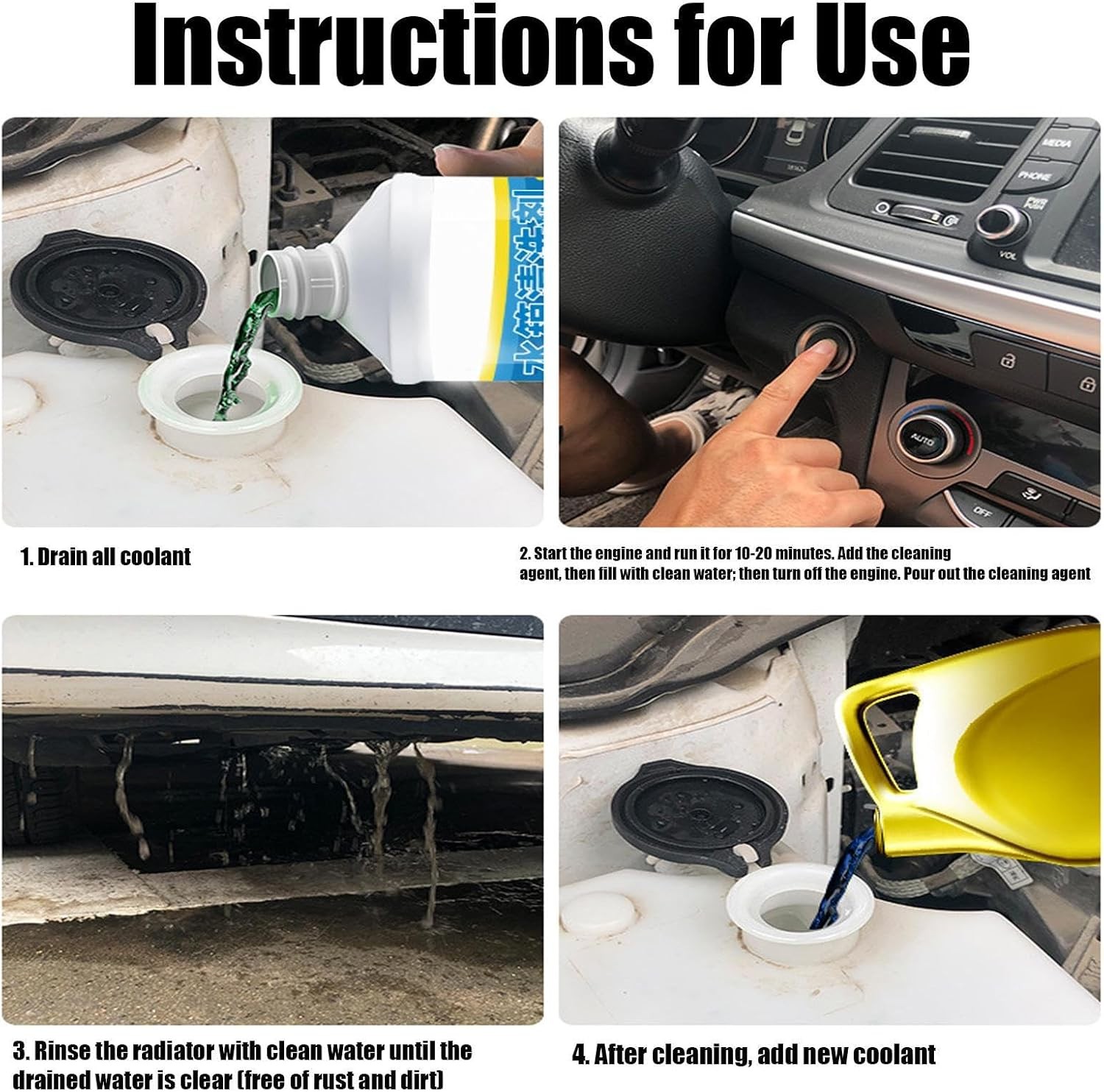 Radiator Flush and Cleaner, 500ml Engine Cleaning Remover, Car Radiators Flash,