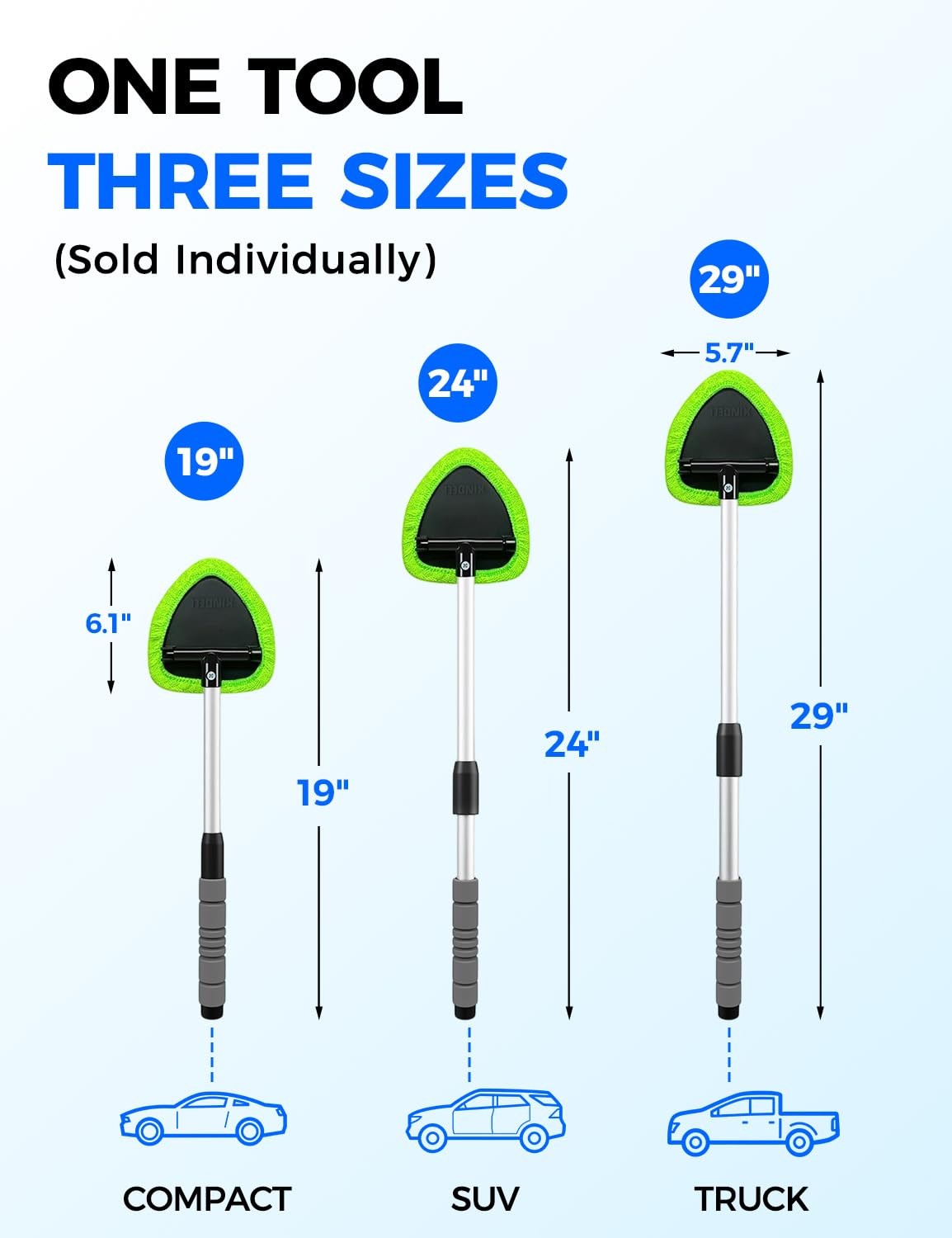 XINDELL 29-inch Windshield Cleaner Tool – Car Interior Window Cleaning Kit wi…