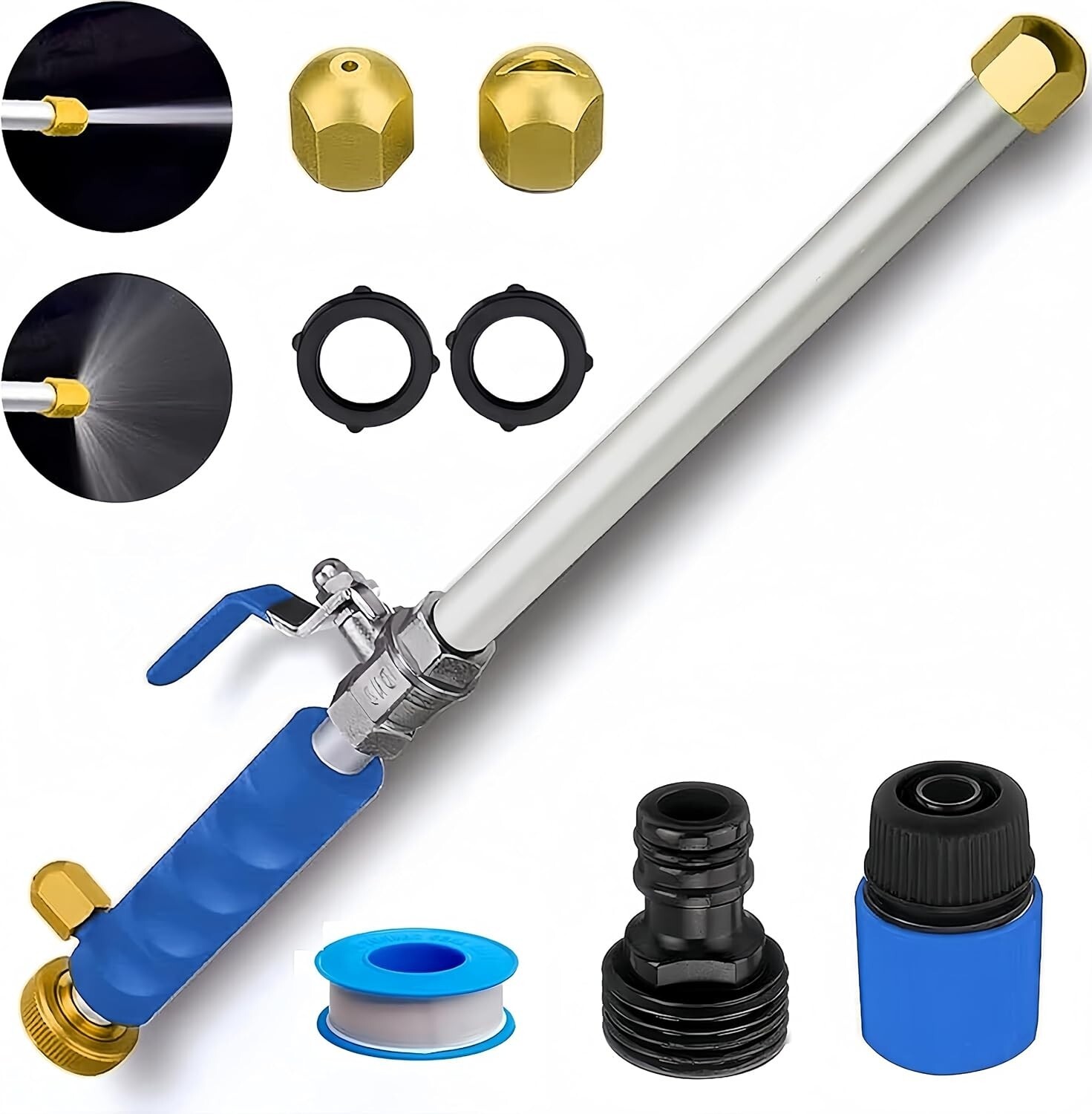 Hydro Jet High Pressure Power Washer Water Spray Gun Nozzle For Garden Car Hose
