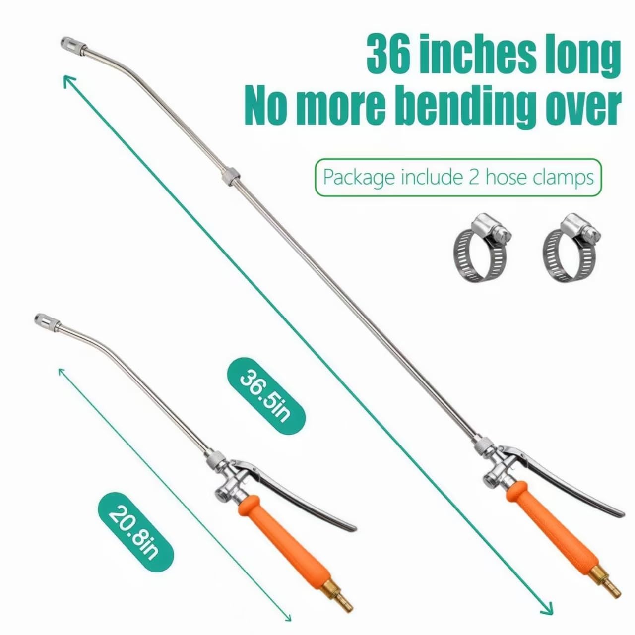 36 29 inches (L) x 2 (W) x 1.5 (H), All Metal Sprayer Wand