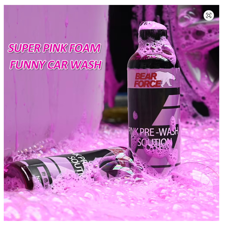 Pink Foaming Car Wash Soap Snow Foam Cannon Gun Bucket Active Cleaner