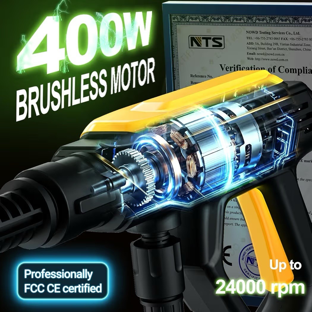 Portable Cordless Electric High Pressure Water Spray Gun Car Washer Cleaner Tool