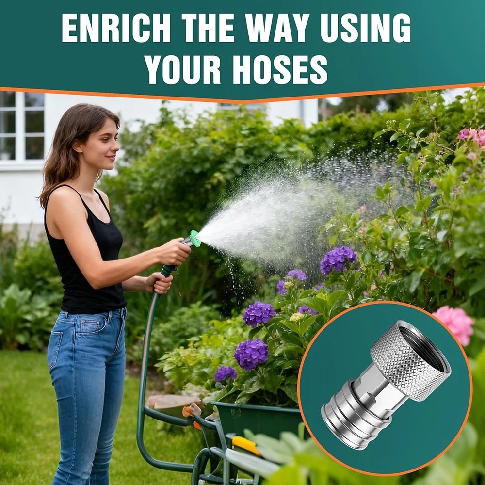 2/4pcs High Pressure Garden Hose Washer Adapter 3/4″GHT to 1/4″Quick Connect