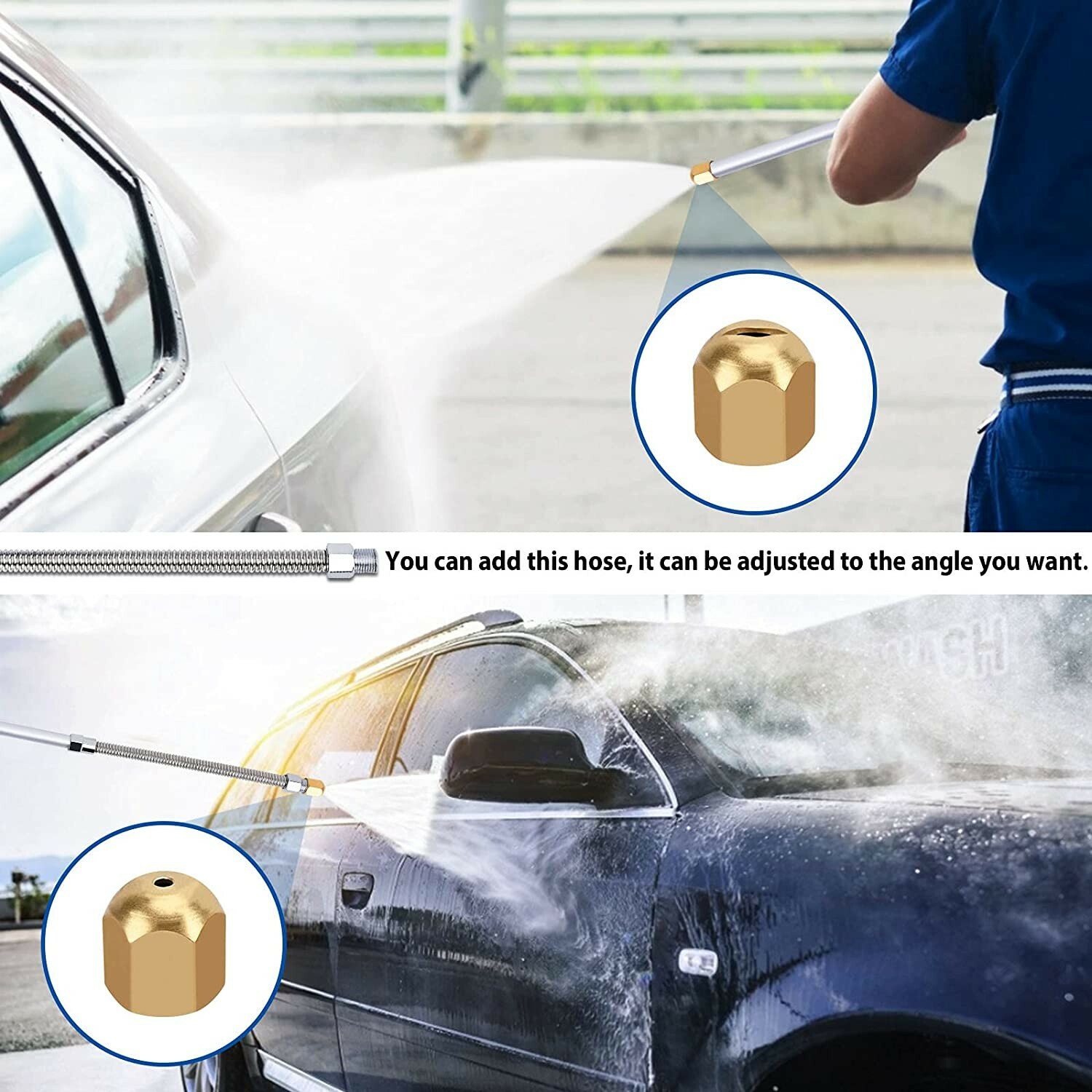 Pressure Washer Water Spray Gun Wash Nozzle Wand Car Garden Hose Soap Dispenser