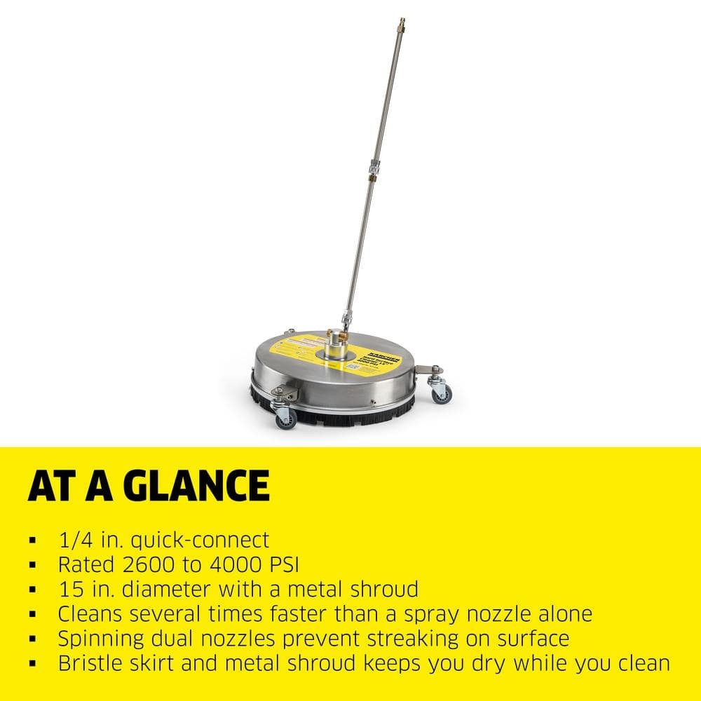 Karcher 15 in. Metal Surface Cleaner, 4000 PSI Max w/ 2 Extension Wands