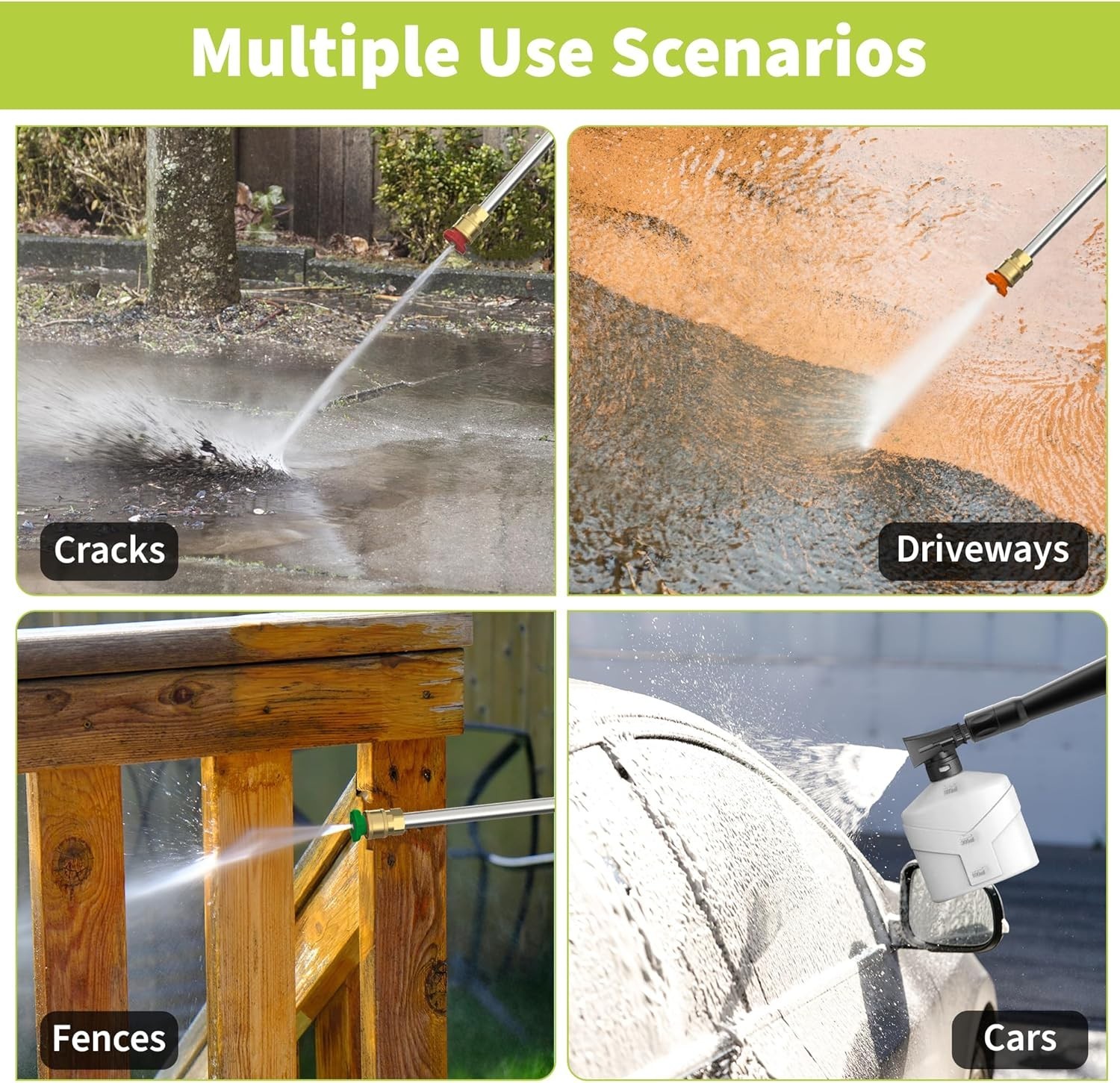 3500 PSI Power Washer with 4 Lockable Wheels & Foam Cannon – Effortless Cleaning