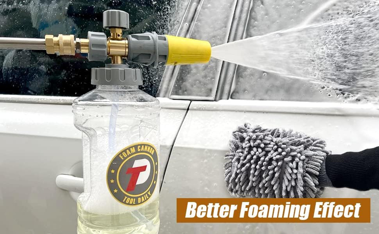 Foam Cannon, Adjustable Foam Blaster, Snow Foam Lance with M22 and 1/4 Inch Quic