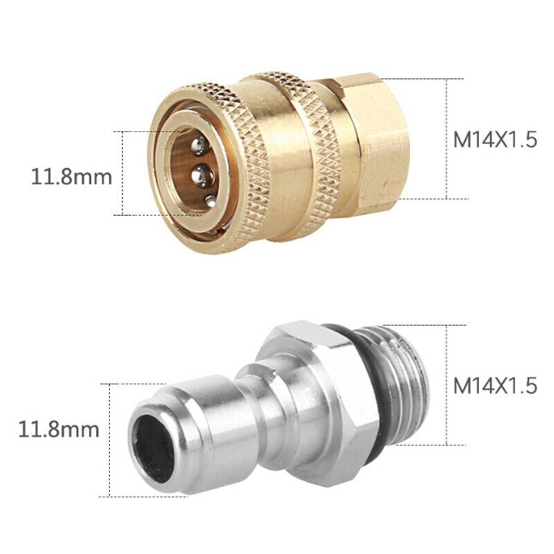High Pressure Washer Quick Release 1/4 Male M22/14 Female Plug Brass Connector