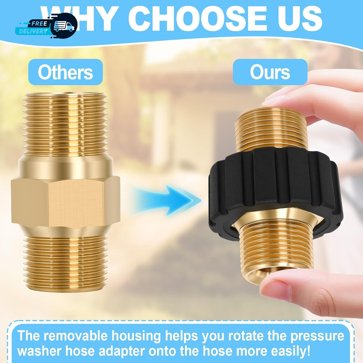 M22 14Mm Pressure Washer Hose Connector M22-14Mm Male-To-Male Adapte